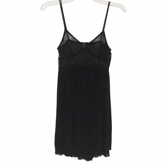 HONEYDEW INTIMATES Romantic Black Lace Chemise MED - Picture 1 of 9